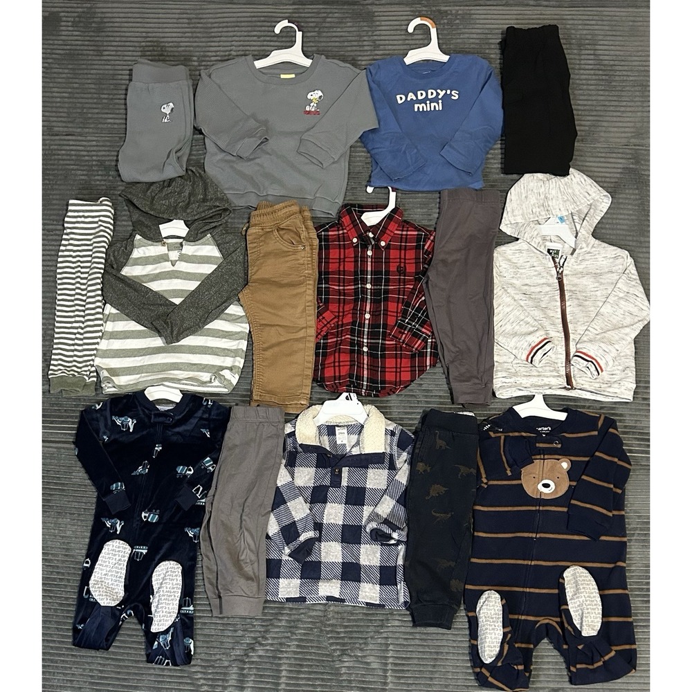 Huge Lot Boys Clothes 24 2T Months NEW & EUC Winter Chaps Pants Carters Shirt